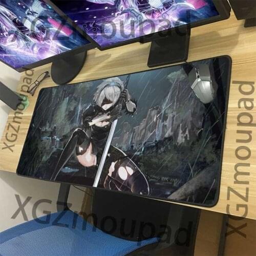 XGZ Blind Swordsman Custom Large Mouse Pad Black Lock Edge Anime NieR: Automata Computer Table Mat Speed Rubber Non-slip Xxl