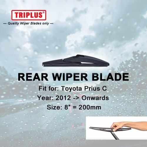 Rear Wiper Blade for Toyota Prius C (2012-Onwards) 1pc 8" 200mm,Car Rear Windscreen Wipers,Back Window Windshield Wiper Blades