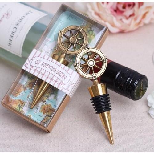 20PCS/LOT Bronze Color Retro Wine Bottle Stoper Best Gift For Guest Party Necessary Decoration