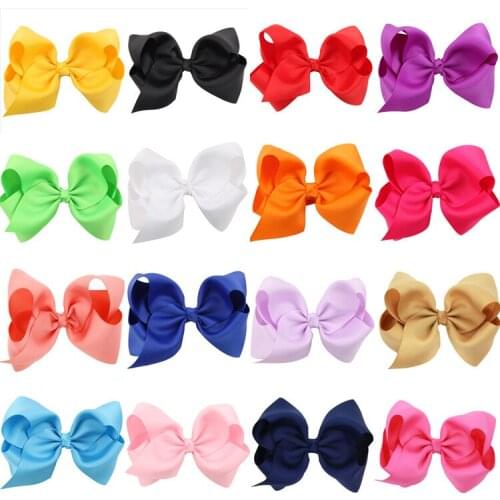 12cm big Grosgrain Ribbon Hair Bows With Clip Boutique Hair Bows Everyday Hair Bow Girls Hair Accessory 50pcs