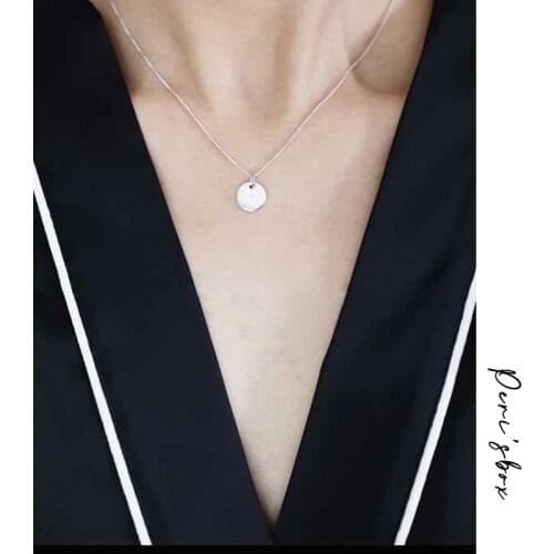 Gold Silver Color Coin Necklace Dainty Disc Pendant Necklace Minimalist Gold Coin Layering Necklace Everyday Jewelry