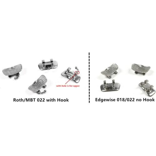 4pcs/Kit Dental Orthodontic 1st(6th) Wide Big Roth/MBT/Edgewise 018/022 With HooKs/No Hook