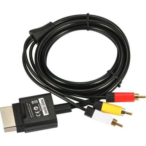 Audio Video AV RCA Video Composite Cable for Xbox 360 Slim 1.8m