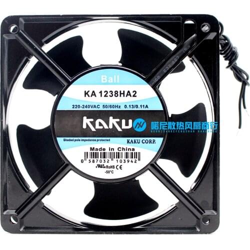 Kaku KA1238HA2 AC 220V 0.13A 120x120x38mm 2-Wire Server Cooling Fan