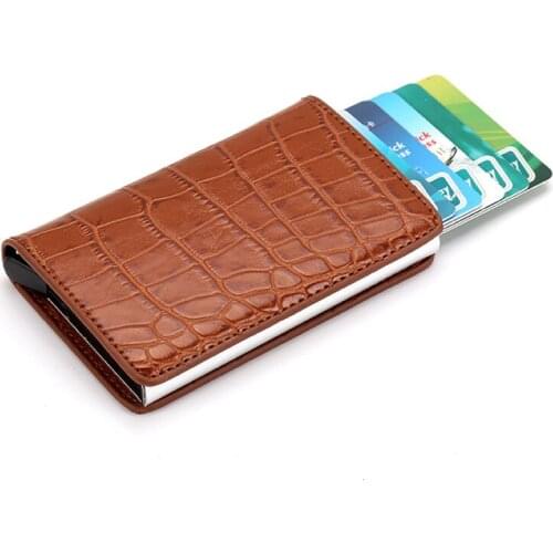 2020 Crocodile print RFID Blocking Mens Credit Card Holder Leather Bank Card Wallet Case Cardholder Protection Purse For Women