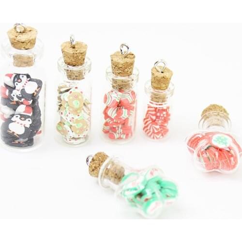 Yamily 5Pcs/Glass Wishing Bottle Resin Charm Dollhouse Star Bottle DIY Making Pendant Jewelry For Keychain Earrings Necklace