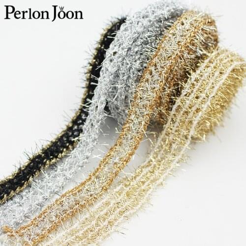 5 yards Gold silver furry clothing, shoes and hats, home furnishing lace, sweater coat webbing, sewing accessories trim ZD0379
