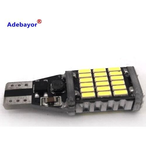 50PCS T15 921 W16W 45 SMD 4014 Canbus T10 LED Auto Additional Brake Lamp Backup Reverse Lights Car Daytime Running Light White