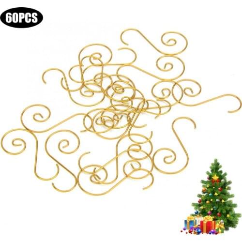 60pcs/set Ornament Hooks Hooking Stainless Steel S-shaped Hangers for Home Decoration 25mm Tree Multi Purpose Holders New