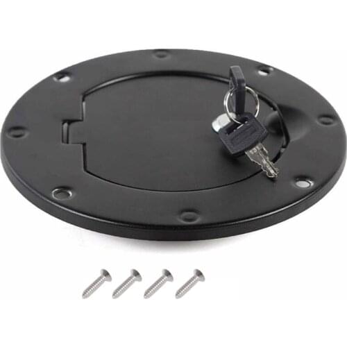 Car Locking Fuel Filler Door Gas Tank Cap Cover Black Aluminum Alloy Fit For Jeep Wrangler TJ 2/4 Door 1997-2003 2004 2005 2006