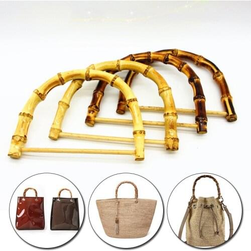 Handmade Bamboo Handles For Women Bag Purse Handbag D Shape Wood Frame Handles DIY Handbag Making Bag Accessories