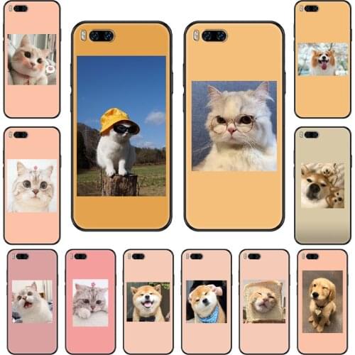 Lovely Cute Animal Cat Dog Phone case For Xiaomi Mi 6 8 9 A1 2 3 Max3 Mix2 Mix2S X T Lite Pro black pretty Etui trend shell
