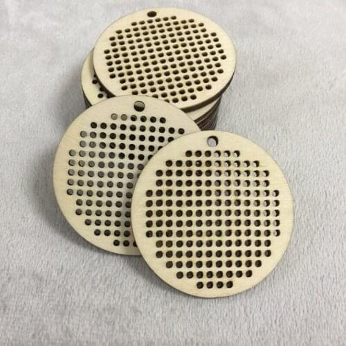 DIY laser cut wood craft personalized keychain cross stitch
