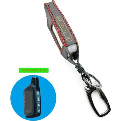 For Russian Version of Two Way Vehicle Safety TOMAHAWK Alarm X5 Leather Cover 2-way X5 LCD Remote Control Fob Key Protect Shell