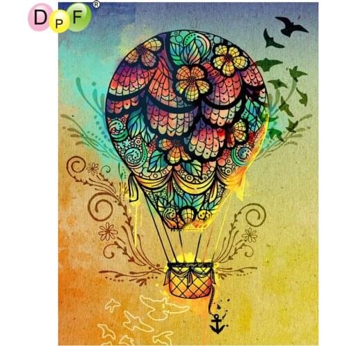 DPF DIY Hot air balloon 5D square home decor diamond embroidery crafts diamond painting cross stitch needlework diamond mosaic
