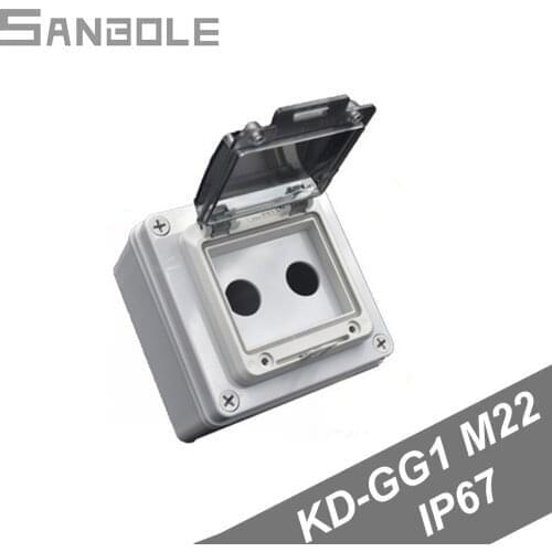 Two Holes Outdoor Waterproof Box For 22mm Push Button Switch Junction Control Distribution Manual Operation Screw Installation