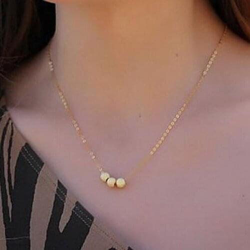 European and American fashion delicate contracted copper grind arenaceous bead short beaded necklace