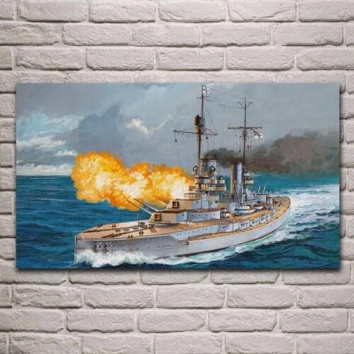 Kaiserlichen SMS king German battleship Navy artwork living room decoration home wall art decor wood frame fabric posters ME163