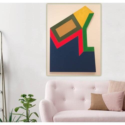 Frank Stella《Untitled》Canvas Art Oil Painting Minimalism Artwork Poster Picture Backdrop Wall Hanging Decor Home Decoration