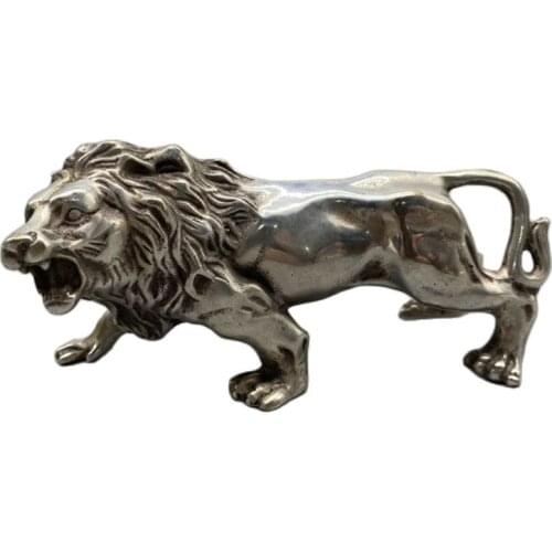 Chinese Old Tibet Silver Carving Lion