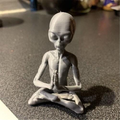 Meditating Alien Resin Statue Garden Ornament Best Art Decor for Indoor Outdoor Home Office Resin Ornament