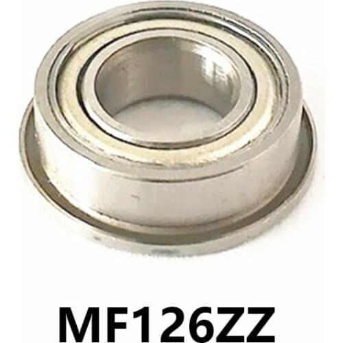 5pcs/lot MF126ZZ Miniature Mini Flange Bearing MF126-ZZ MF126ZZ 6*12*13.6*4mm 6*12*13.6*4 High Quality Bearing Steel Material