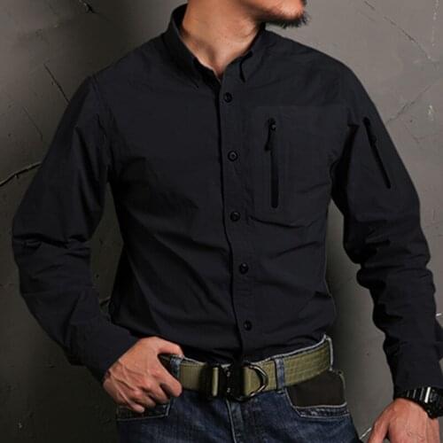Fashion Emersongear Blue Label Mens Shirt Tactical Shooting Shirt Nylon Stretched Tech Shirt Outdoor Sports Hiking Cycling Shirt