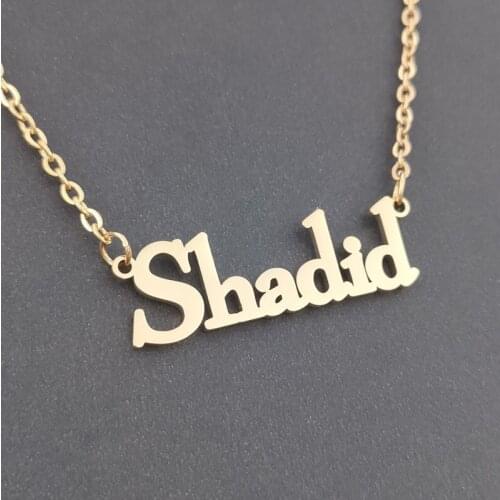 Fashion Stainless Steel Choker Custom Name Necklace BFF Jewelry Personalized Nameplate Pendant Necklaces Gold Chain Cadeau Femme