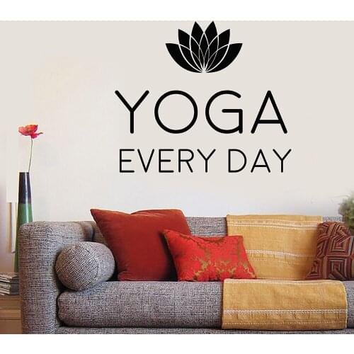Motivation Quotation Words Yoga Lotus Flower vinyl wall sticker home decor decal diy art mural wallpaper
