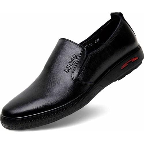 Mens extra large leather shoes ox tendon soft sole business casual leather large mens shoes 45 / 46 / 47