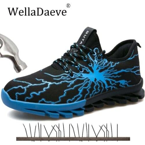 Men Safety Shoes Steel Toe Construction Protective Footwear Lightweight Sneakers For Men Puncture Proof Anti-smashing Work Shoes