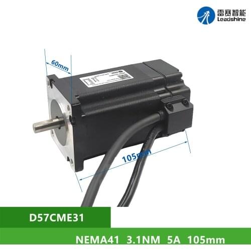 NEMA41 Leadshine D57CME31 3.1Nm 5A Closed loop servomotor 2 phase Shaft Diameter 8mm