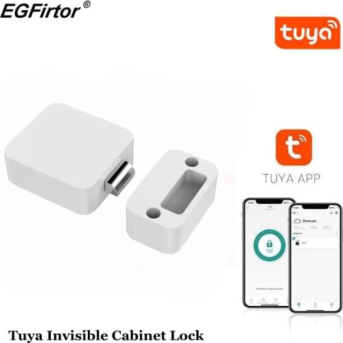Tuya Invisible Cabinet Door Lock Bluetooth APP Remote Control Drawer File Keyless Hidden No Hole File Drawer Door Lock