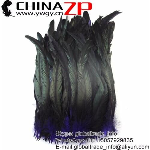 NO.1 Supplier CHINAZP Factory 100pcs/lot 25-30cm(10-12inch) Length DIY Decoration Part Dyed Purple Rooster Tail Feathers