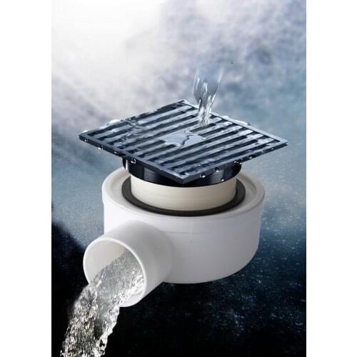 Newest flow 60L/minute Brass bathroom floor drain shower drainer with ABS Plastic Drainage accessories Fit 40mm drain-pipe