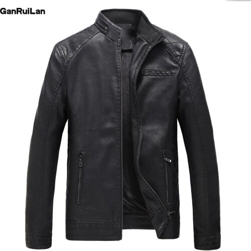 2019 New Men Leather Jacket Spring Autumn Fashion High Quality PU Casual Biker Jacket Male Outerwear & Coats M-5XL JK18009