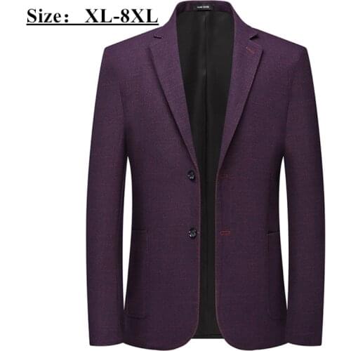 Spring Autumn New Men Plaid Blazer Business Suit Casual Jacket Office Banquet High-quality Brand Clothing Plus Size 7xl 8xl