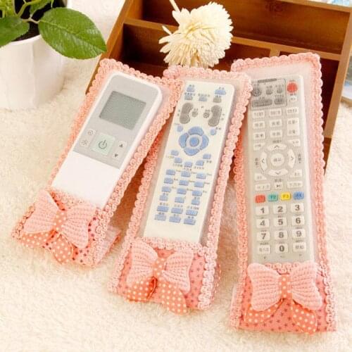 New Bowknot 3Size TV Remote Control Case Air Condition Control Cover Textile Protective Bag TV Air Condition Protector Bolsos D