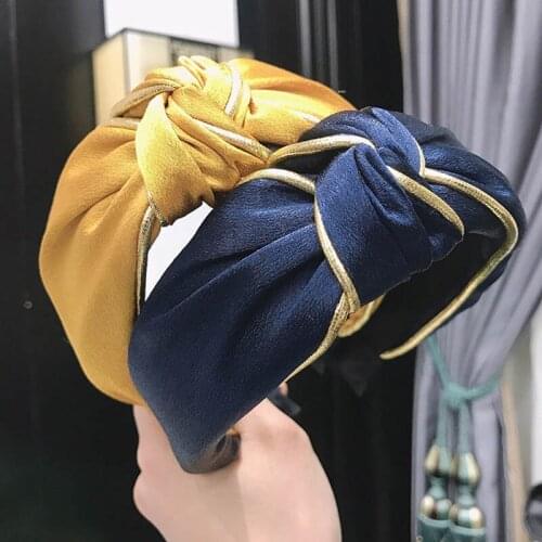 New Style Fashion Women Hairbands Headband Casual Girl Solid Wide Side Hair Hoop Adult Turban Cross Hair Accessories