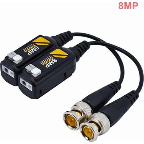 Pasirs High Definition Spliced Passive Video Balun Transmission Twisted Pair Transmitter HD 8MP Video Balun for CCTV System