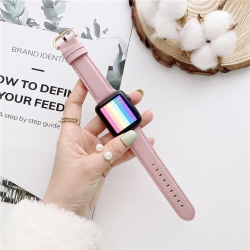 Genuine leather strap For Apple Watch bandSeries 654/3/2/1 38mm 42mm/40mm 44mm For iwatch SE Leather belt For Apple Watch