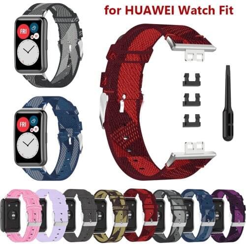 Replacement Nylon Wrist Strap for HUAWEI Watch Fit Smartwatch Bands Accessories Ultra Thin Slim Wristband for Woman Man