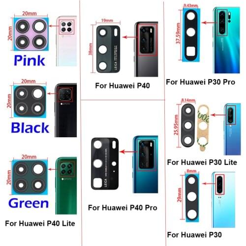 2pcs/lot, Back Rear Camera Glass Lens Cover With Adhesive For Huawei P30 / P30 lite / P30 Pro / P40 Lite / P40 Pro / P40