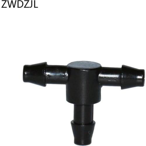 Garden hose tee 4/7mm Barbed Equal Tee Connector 1/4" 3 way Connecting for Inner diameter 4 mm Hose adapter 250pcs