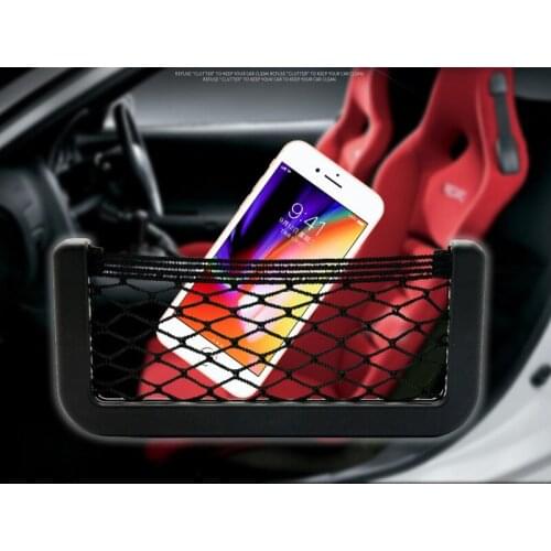Universal Car Seat Rear Storage Net Pocket Bag Storage Compartment Rear Seat Mobile Phone Storage Bag Finishing Auto Accessories