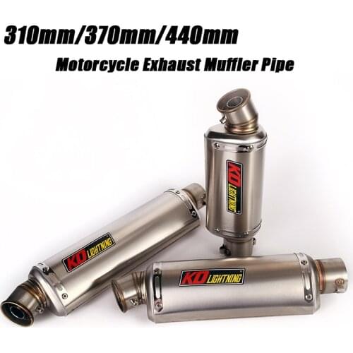 Exhaust Vent Pipe 38-51mm Motorcycle Silencer 310MM 370MM 440MM DB Killer Baffler Pipe Stainless System Universal