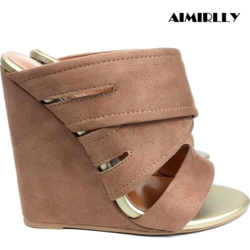 Womens Wedge Heel Sandals Summer Slippers Comfortable Mules Shoes Ladies Casual Footwear Slip On