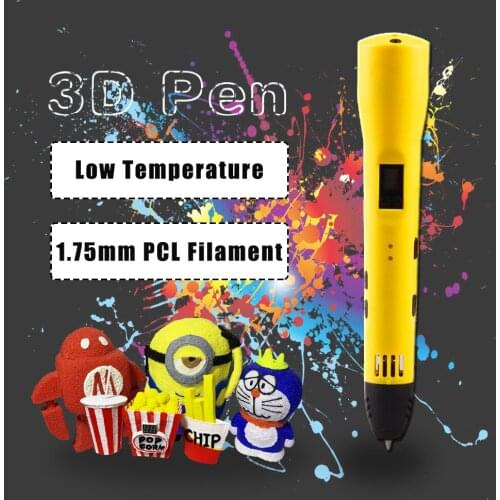 1pc QW01-012B Low-Temperature LCD Display 3D Printing Pen With 1.75mm PCL Filament For Drawing 3D Models