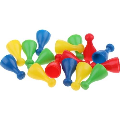 16 Pieces Plastic Human Shape Chess Pawn Pieces Board Game Halma 2.5cm
