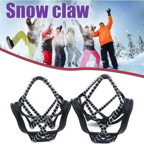 2Pcs/1pair Hiking Teeth Crampons Shoe Cover Strong Outdoor Ice Snow Shoe Spiked Grip Cleat Crampons Anti Slip Shoe Cover